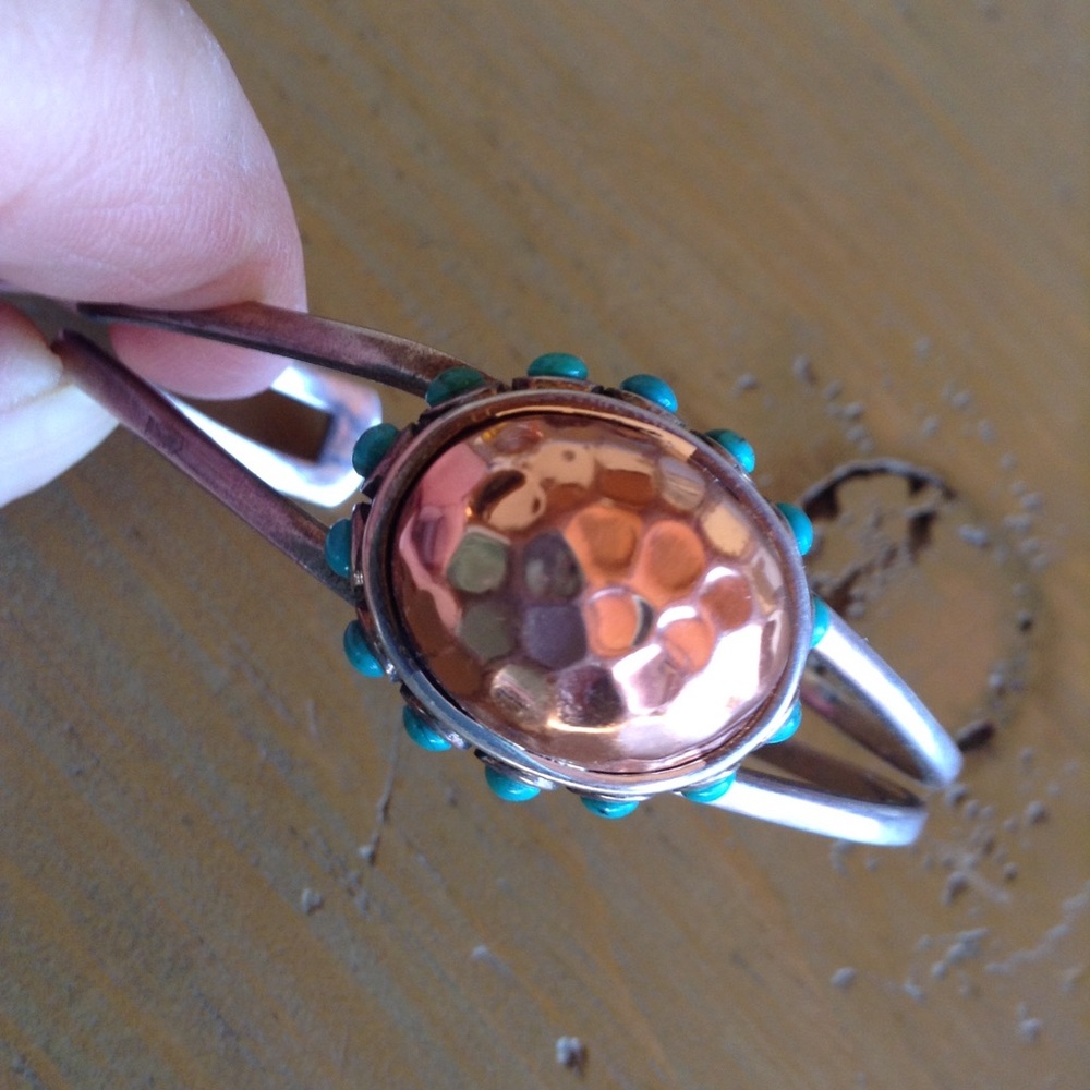 BARSE 925 Silver, Turquoise & Copper Bracelet💠